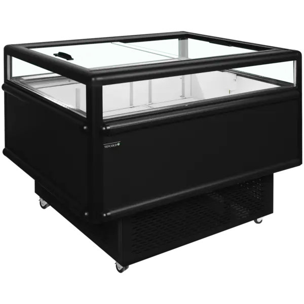 Koel-/Vrieseiland | 200L | Zwart | -18°C/-24°C & -2°C/+5°C | Geforceerd | Schuifdeksels | Wielen (Geremd) | 1255x1015x962(h)mm