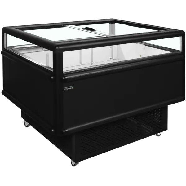 Koel-/Vrieseiland | 200L | Zwart | -18°C/-24°C & -2°C/+5°C | Geforceerd | Schuifdeksels | Wielen (Geremd) | 1255x1015x962(h)mm