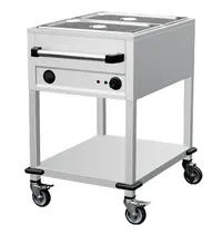 CombiSteel Bain-Marie Wagen | Elektrisch | 2x 1/1 GN | 30°C/110°C | 1.5kW (230V) | Aftapkraan | 570x880x900(h)mm