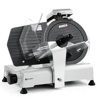 HENDI Vleessnijmachine | KitchenLine | Mes Ø250mm | Capaciteit Ø180mm | Snijdikte 0-8mm (Traploos) | 0.15kW (230V) | 494x402x398(h)mm