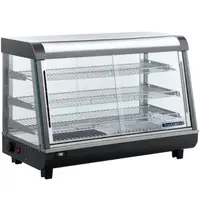 Tefcold Warmhoudvitrine | Zwart/RVS | 30°C/90°C | Statisch | 3 Niveaus | Zelfbediening | 904x486x636(h)mm