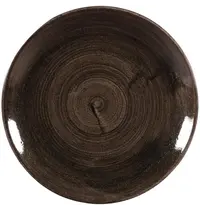 Churchill Coupeborden | STONECAST PATINA | Porselein | Donkerbruin | 12 Stuks | Ø260mm 