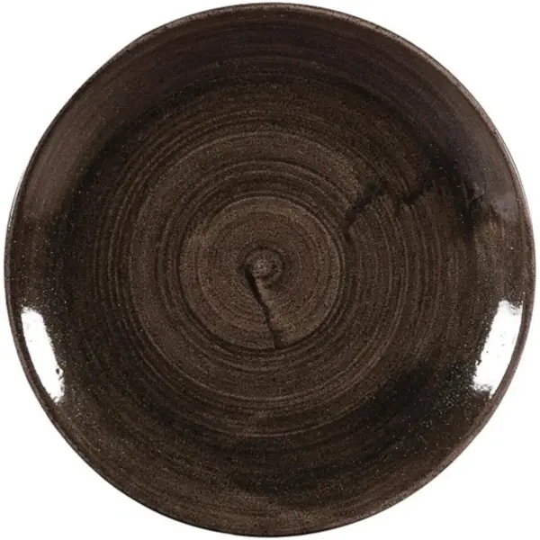 Coupeborden | STONECAST PATINA | Porselein | Donkerbruin | 12 Stuks | Ø260mm