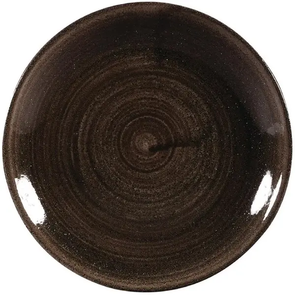 Coupeborden | STONECAST PATINA | Porselein | Donkerbruin | 12 Stuks | Ø165mm