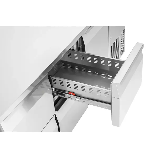 Koelwerkbank | EASY | 425L | 1 Deur + 4 Laden (1/1 GN) | 0°C/+8°C | Geforceerd | Wielen (Geremd) | 1800x700x850(h)mm