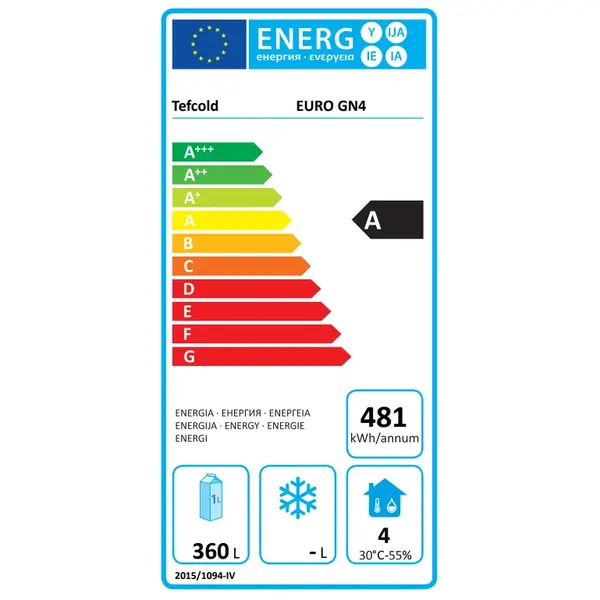Koelwerkbank | EURO | Energiezuinig | 380L | 4 Deuren (1/1 GN) | -2°C/+8°C | Geforceerd | 2257x700x850(h)mm