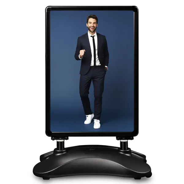 Stoepbord | HAMPTON | Zwart | Kliklijst (A0) | Windbestendig + Verrijdbaar