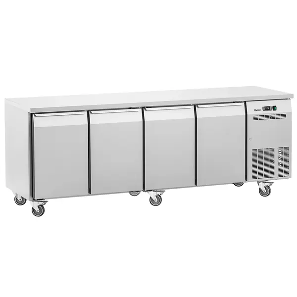 Koelwerkbank | EASY | 565L | 4 Deuren (1/1 GN) | 0°C/+8°C | Geforceerd | Wielen (Geremd) | 2250x700x850(h)mm