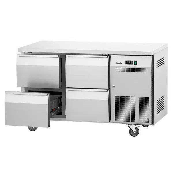 Koelwerkbank | EASY | 285L | 4 Laden (1/1 GN) | 0°C/+8°C | Geforceerd | Wielen (Geremd) | 1350x700x850(h)mm