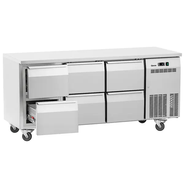 Koelwerkbank | EASY | 425L | 6 Laden (1/1 GN) | 0°C/+8°C | Geforceerd | Wielen (Geremd) | 1800x700x850(h)mm