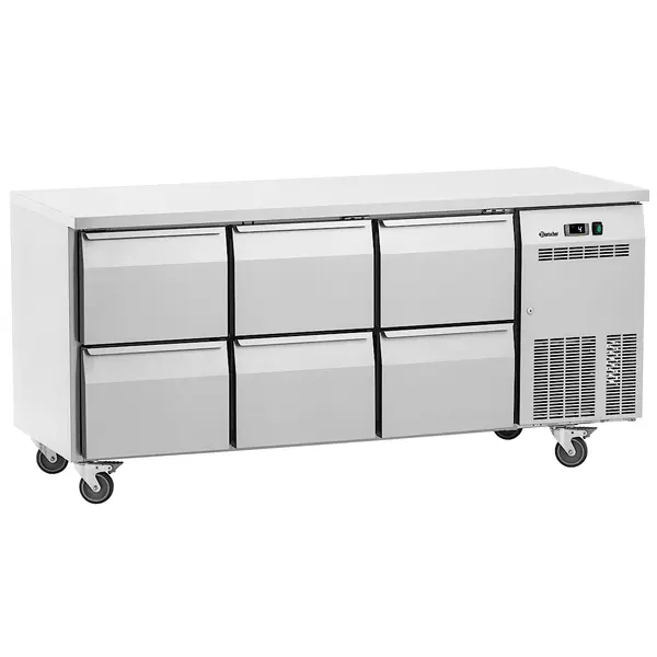 Koelwerkbank | EASY | 425L | 6 Laden (1/1 GN) | 0°C/+8°C | Geforceerd | Wielen (Geremd) | 1800x700x850(h)mm