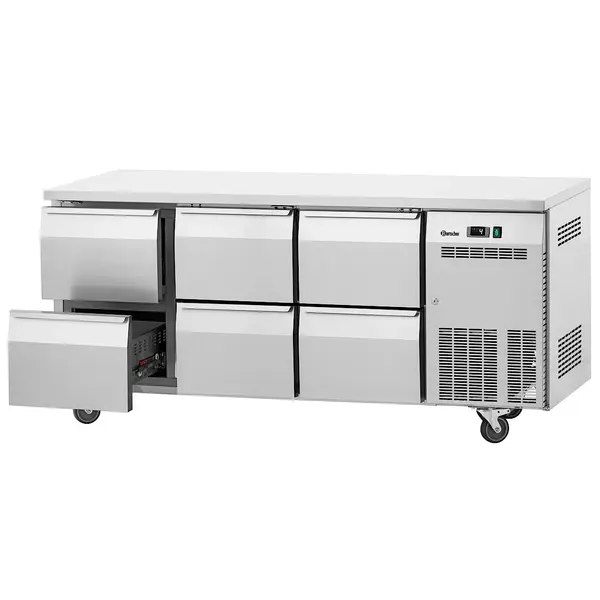 Koelwerkbank | EASY | 425L | 6 Laden (1/1 GN) | 0°C/+8°C | Geforceerd | Wielen (Geremd) | 1800x700x850(h)mm