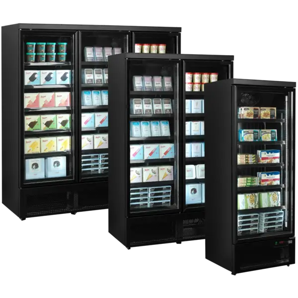 Vrieskast | ATOM MAXI | 560L | Zwart | -18°C/-22°C | Geforceerd | Wielen | 750x760x2003(h)mm