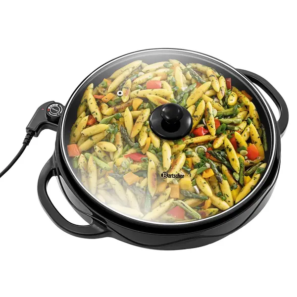Multibraadpan | Zwart | Aluminium/Kunststof | 7L | Antiaanbaklaag | Uitneembare Pan (Ø360mm) | 1.75kW (230V) | 500x470x190(h)mm