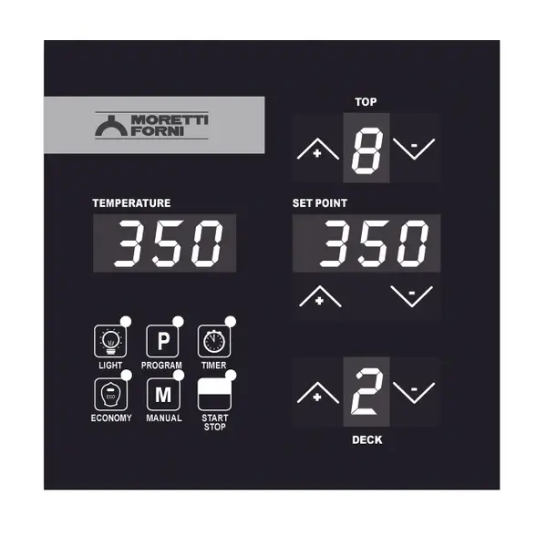 Pizzaoven | serieP AMALFI-C | Elektrisch | 9x Ø30cm | 25°C/450°C | 9.6kW (400V) | Stapelbaar | 1320x1423x400(h)mm