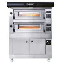 Moretti Forni Pizzaoven | serieP AMALFI-C | Elektrisch | 9x Ø30cm | 25°C/450°C | 9.6kW (400V) | Stapelbaar | 1320x1423x400(h)mm 