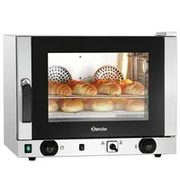 Bartscher Heteluchtoven | SERIE AT | 4 Niveaus (1/1 GN) | Elektrisch | 50°C/300°C | 3kW (230V) | Bevochtiging (Handmatig) | Grillfunctie | 700x675x550(h)mm 