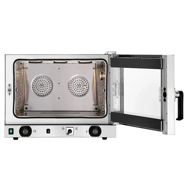 Heteluchtoven | SERIE AT | 4 Niveaus (1/1 GN) | Elektrisch | 50°C/300°C | 3kW (230V) | Bevochtiging (Handmatig) | Grillfunctie | 700x675x550(h)mm