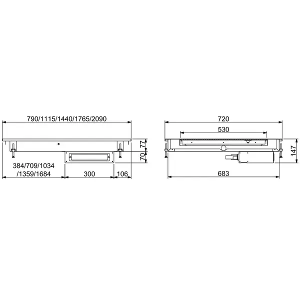 Verwarmde Keramische Plaat | DROP-IN | 3/1 GN | 30°C/120°C | 1115x610x147(h)mm
