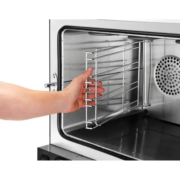 Heteluchtoven | SERIE AT | 4 Niveaus (1/1 GN) | Elektrisch | 50°C/300°C | 3kW (230V) | Bevochtiging (Handmatig) | Grillfunctie | 700x675x560(h)mm