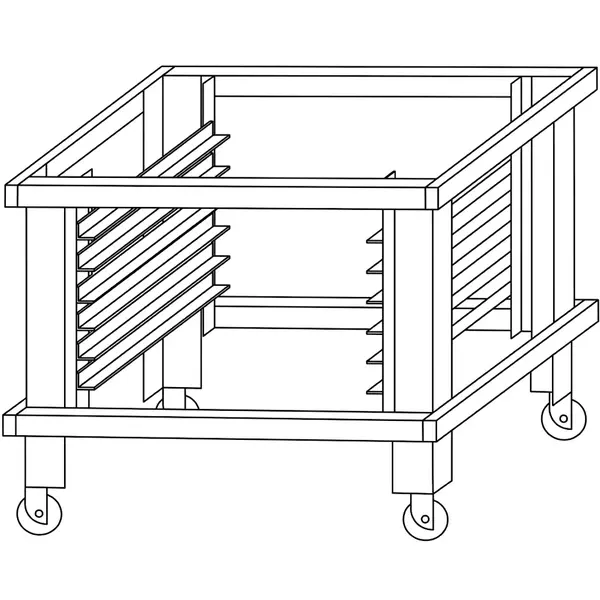 Onderstel | Moretti Forni serieX X100E Pizzaoven | Max. 1 Bakkamer | Wielen (Geremd) | 1370x1030x950(h)mm