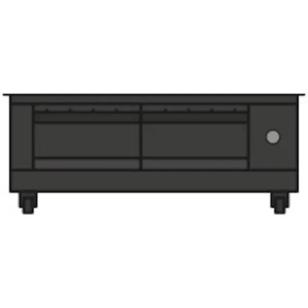 Rijskastonderstel | Moretti Forni serieX X100E Pizzaoven | 6 Niveaus (EN600x400) | 1.6kW (230V) | Wielen (Geremd) | 1490x1030x800(h)mm