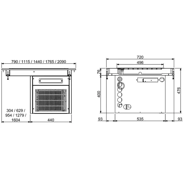Gekoelde Plaat | DROP-IN | 3/1 GN | -10°C/+5°C | 1115x610x476(h)mm