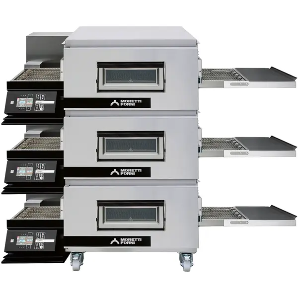 Tunneloven | serieT T75E | Elektrisch | Ca. 48/uur (Ø30cm) | Band 50cm | 25°C/400°C | 16.55kW (400V) | Stapelbaar | Touchscreen | WiFi + App | 1810x1186x560(h)mm