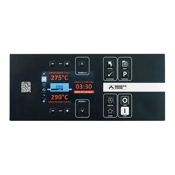 Tunneloven | serieT T75E | Elektrisch | Ca. 48/uur (Ø30cm) | Band 50cm | 25°C/400°C | 16.55kW (400V) | Stapelbaar | Touchscreen | WiFi + App | 1810x1186x560(h)mm