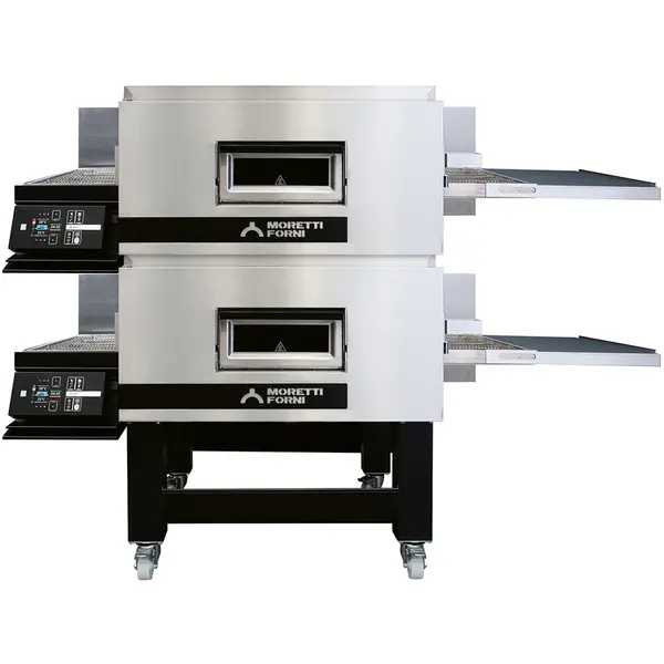 Tunneloven | serieT T98E | Elektrisch | Ca. 125/uur (Ø33cm) | Band 81cm | 25°C/320°C | 21.8kW (400V) | Stapelbaar | Touchscreen | WiFi + App | 2050x1531x620(h)mm