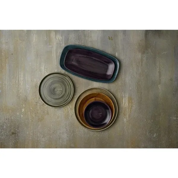 Coupeborden | STONECAST PATINA | Porselein | Donkerpaars | 12 Stuks | Ø288mm
