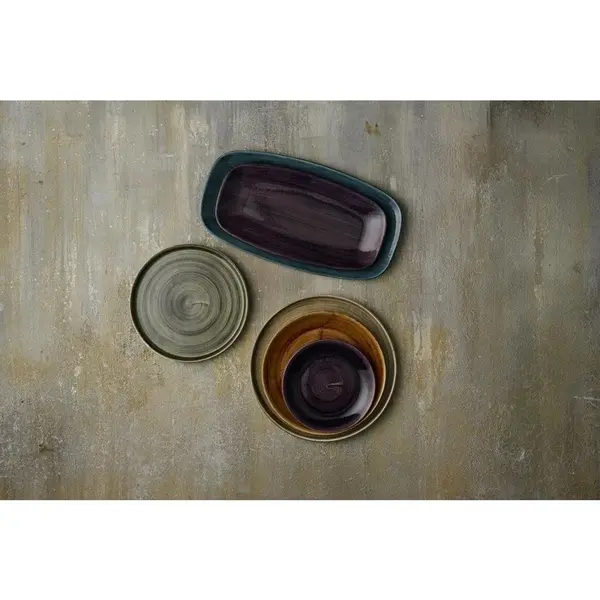 Kommen | STONECAST PATINA | Keramiek | Donkerpaars | 12 Stuks | Ø235mm