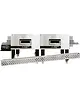 Moretti Forni Tunneloven | serieT T98E-L | Elektrisch | Ca. 250/uur (Ø33cm) | Band 81cm | 25°C/320°C | 43.8kW (400V) | Touchscreen | WiFi + App | Incl. Onderstel | 3216x1455x620/1220(h)mm 