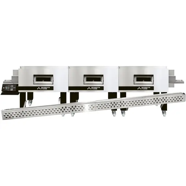 Tunneloven | serieT T98E-XL | Elektrisch | Ca. 375/uur (Ø33cm) | Band 81cm | 25°C/320°C | 65.7kW (400V) | Touchscreen | WiFi + App | 4386x1455x620(h)mm