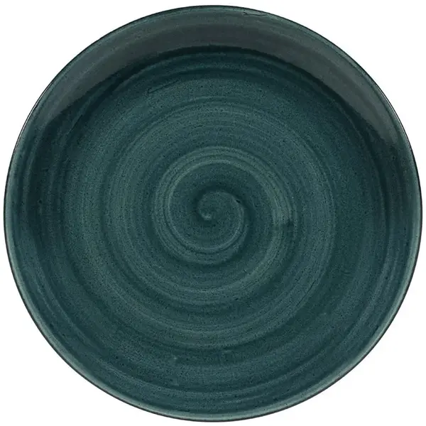 Coupeborden | STONECAST PATINA | Porselein | Donkergroen | 12 Stuks | Ø260mm