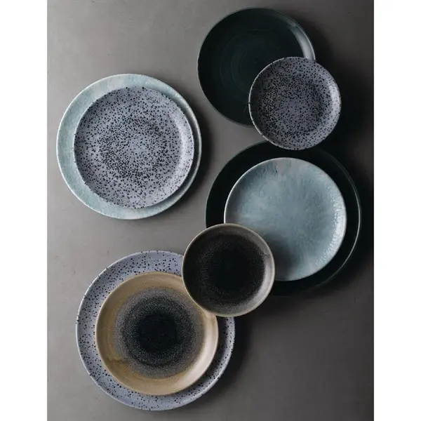Coupeborden | STONECAST PATINA | Porselein | Donkergroen | 12 Stuks | Ø260mm