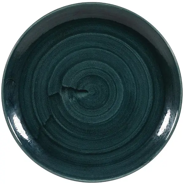 Coupeborden | STONECAST PATINA | Porselein | Donkergroen | 12 Stuks | Ø288mm