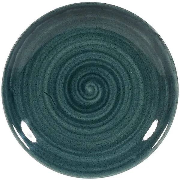 Coupeborden | STONECAST PATINA | Porselein | Donkergroen | 12 Stuks | Ø165mm