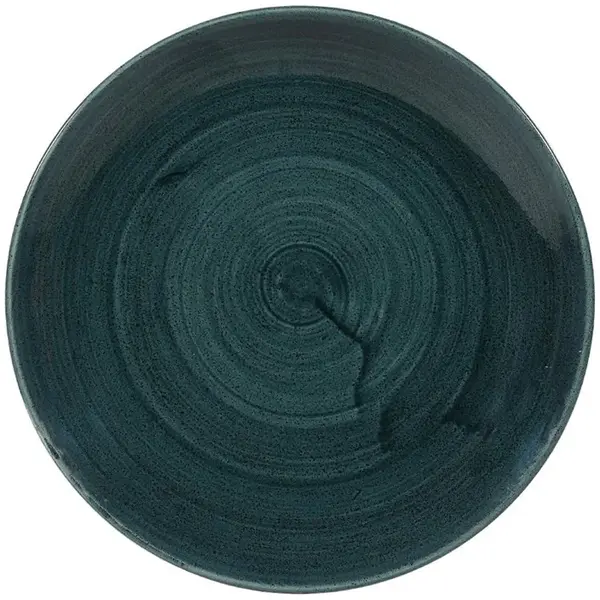 Coupeborden | STONECAST PATINA | Porselein | Donkergroen | 12 Stuks | Ø217mm