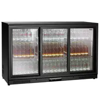 Bartscher Barkoelkast | 280L | Zwart | +1°C/+9°C | Statisch + Ventilator | Schuifdeuren | 1335x525x850(h)mm