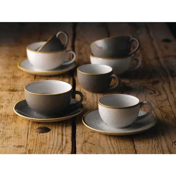 Cappuccinokopjes | STONECAST | Keramiek | Wit | 17cl | 12 Stuks | Ø90x55(h)mm