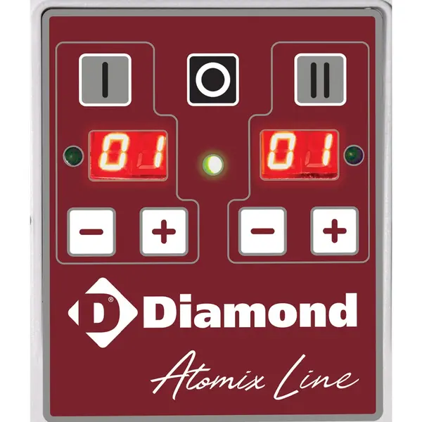 Deegmenger | AtomixLine | Cap. 44kg/53L | 2 Snelheden | Vaste Kop + Kom | 3kW (230V-3F) | Wielen (Geremd) | 520x870x770(h)mm
