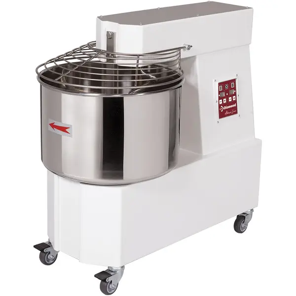 Deegmenger | AtomixLine | Cap. 44kg/53L | 2 Snelheden | Vaste Kop + Kom | 3kW (230V-3F) | Wielen (Geremd) | 520x870x770(h)mm