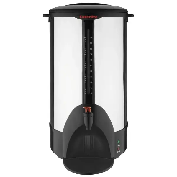 Koffiepercolator | RVS/Zwart | 15L | 1.5kW (230V) | Dubbelwandig | Lekbak | 330x350x560(h)mm