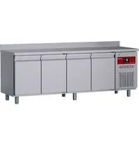 Diamond Koelwerkbank | GASTRO LINE EVO | 550L | 4 Deuren (1/1 GN) | -2°C/+8°C | Geforceerd | Achteropstand | Werkblad Afneembaar | 2295x700x850/1000(h)mm 