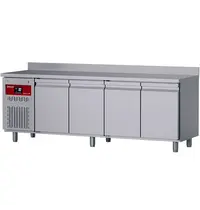 Diamond Koelwerkbank | GASTRO LINE EVO | 550L | 4 Deuren (1/1 GN) | -2°C/+8°C | Geforceerd | Achteropstand | Werkblad Afneembaar | 2295x700x850/1000(h)mm 