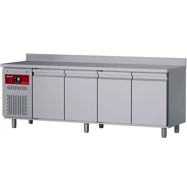 Koelwerkbank | GASTRO LINE EVO | 550L | 4 Deuren (1/1 GN) | -2°C/+8°C | Geforceerd | Achteropstand | Werkblad Afneembaar | 2295x700x850/1000(h)mm