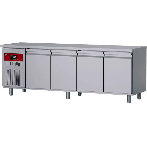 Koelwerkbank | GASTRO LINE EVO | 550L | 4 Deuren (1/1 GN) | -2°C/+8°C | Geforceerd | Werkblad Afneembaar | 2295x700x850/900(h)mm