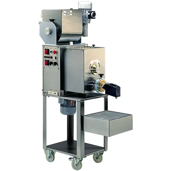 Pastamachine | Elektrisch | 25-35kg/u | Incl. 4 Matrijzen | 2.1kW (230V) | Wielen (Geremd) | 550x580x1550(h)mm