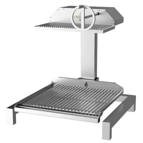 In-/Opbouw Houtskoolgrill | PARRILLA BI | Oppervlak 500x620 | Verstelbare Grillhoogte/-Hoek | 700x760x980(h)mm